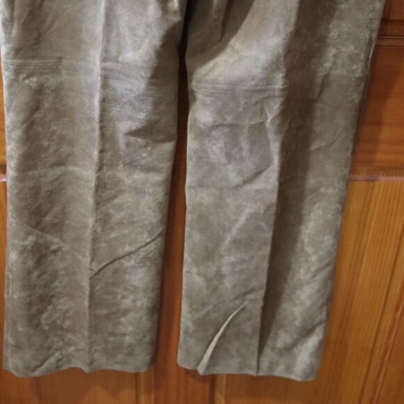 Liz Claiborne Tan Trousers  Relaxed Fit Wide Leg Michaela Faux Suede Pants  12 - Picture 8 of 13